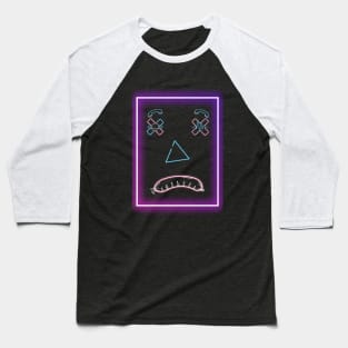 Funny Emot Neon Sad Baseball T-Shirt